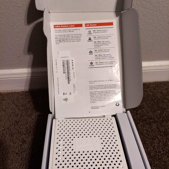 Arris Surfboard (16×4) Docsis 3.0 Cable Modem. 1-Gigabit Ethernet Port 686 mbps - Picture 4 of 4